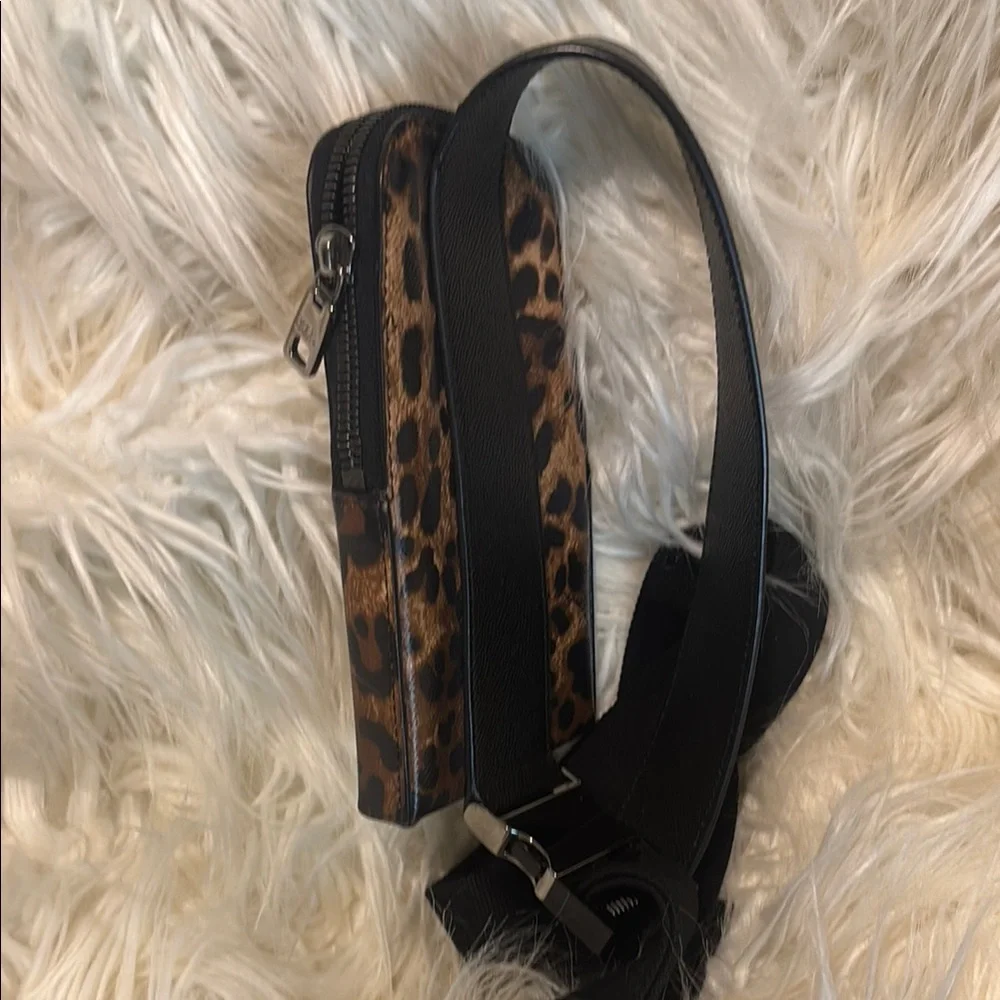 Dolce & Gabbana Brown and Black Leopard Print Phone Holster